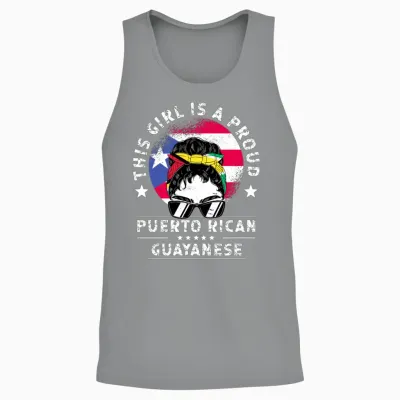 Puerto Rico Flag Guyana Grown Women Girl Unisex Tank Top - Sport Grey