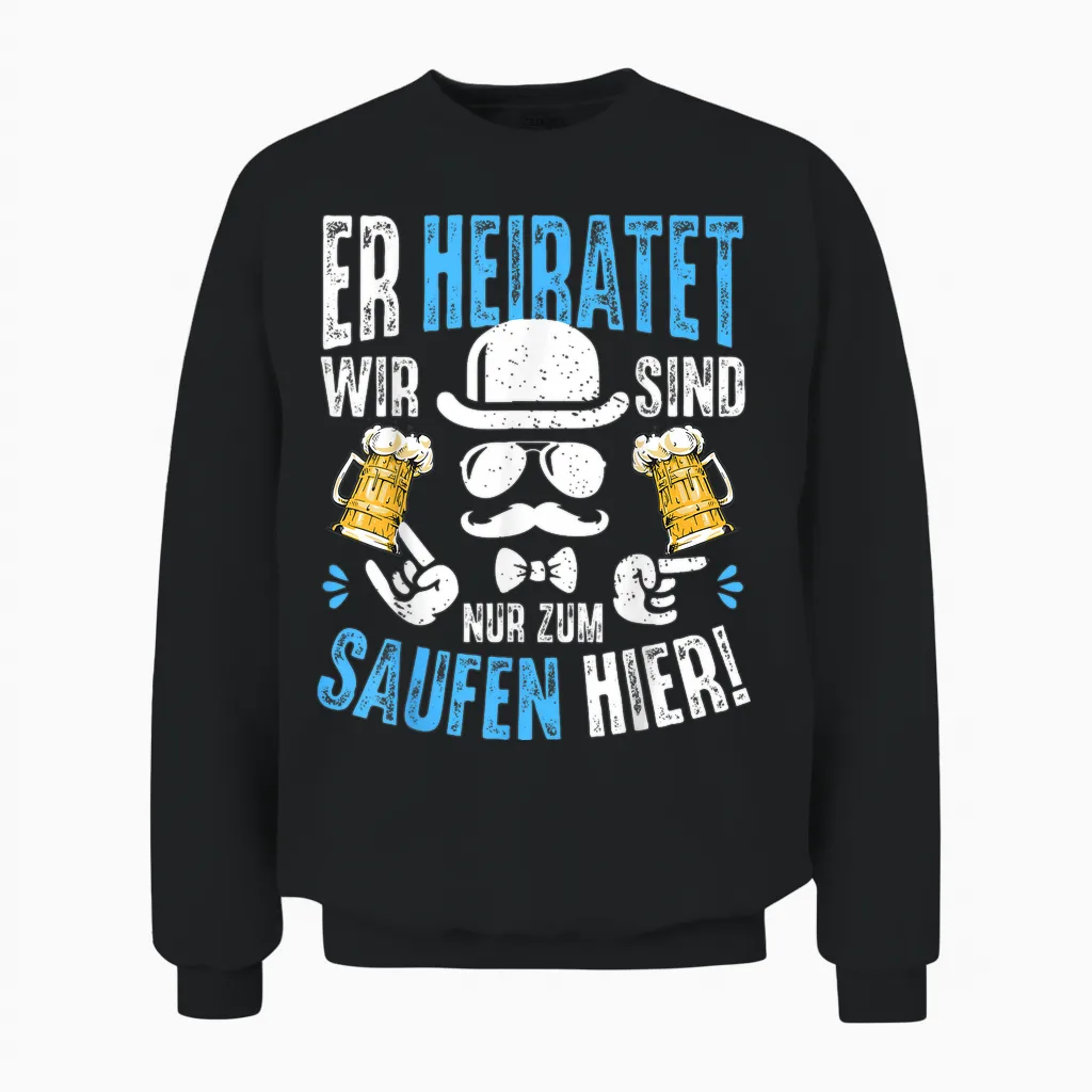 Hen Party T-Shirt Men's Bachelor Party T-Shirt, Black, S Unisex Sweatshirt in Black