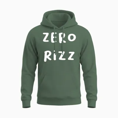 Zero Rizz Retro Unisex Hoodie - Military Green