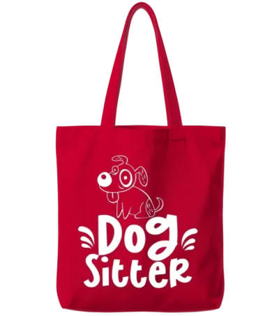 Dog Sitter Job Dogs Puppy Dog Sitting Tote Bags - Red