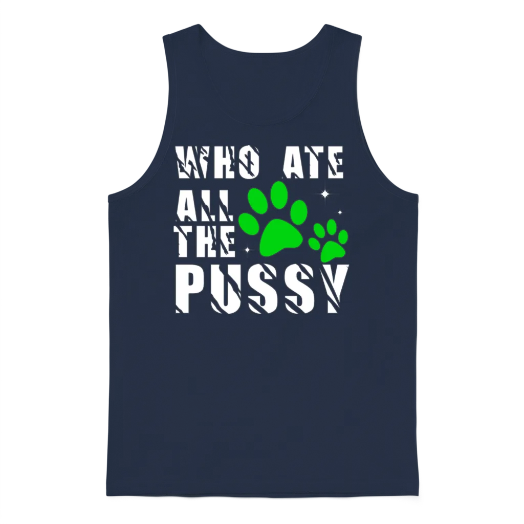 Who Ate All the Pussy Unisex Tank Top - Navy