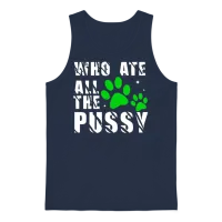 Who Ate All the Pussy Unisex Tank Top - Navy – 1