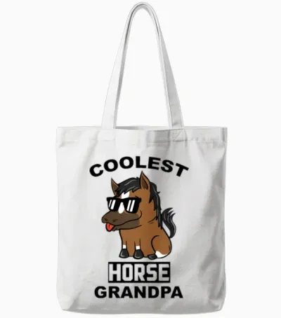 Coolest Horse Grandpa Tote Bags - White