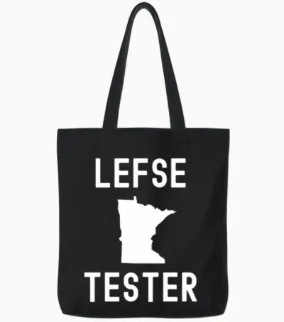 Lefse Tester Funny Norwegian Treat Tote Bags - Black