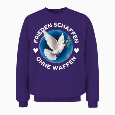 Frieden Schaffen Ohne Waffen Weltfrieden Weiße Friedenstaube Unisex Sweatshirt - Purple