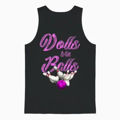 Dolls with Balls Funny Women Girls Bowling Team Unisex Tank Top - Black