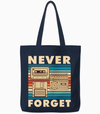Retro Fashion Tote Bags - Navy
