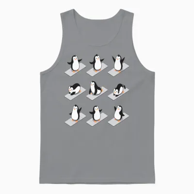 Penguin Yoga Funny Unisex Tank Top - Sport Grey