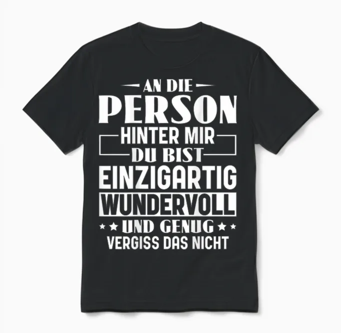 An Die Person Hinter Mir Liebe Person Hinter Mir Unisex T-Shirt in Black