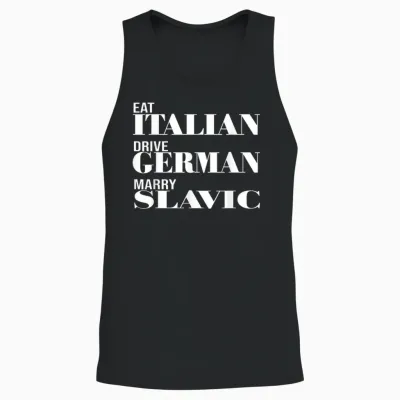 Lustiges Auto Meme Fahren Essen Italienisch Fahren Deutsch Heiraten Slawisch Unisex Tank Top - Black