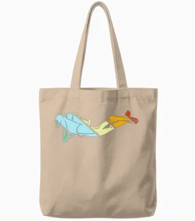 Diving Retro Tote Bags - Natural