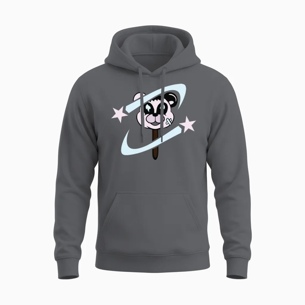 Cute Star Bear Wildlife Gift Unisex Hoodie in Charcoal