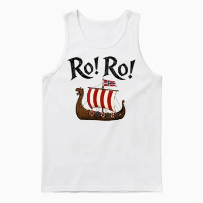 Ro Ro Norwegen Wikinger Schiff Fußball Norwegischer Fan Unisex Tank Top - White