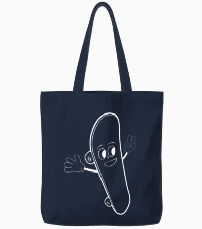 Funny Skateboard Funny Skateboarding Tote Bags - Navy