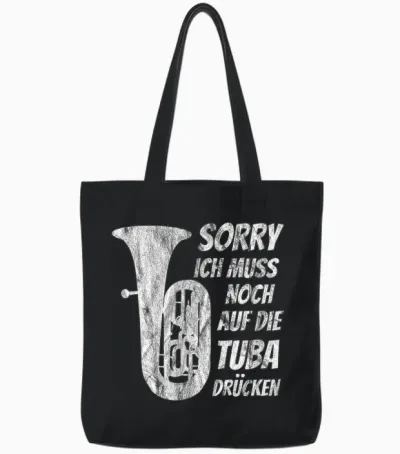 Muss Auf Tuba Drücken Klassische Musik Tuba Musiker Tubist Tote Bags - Black