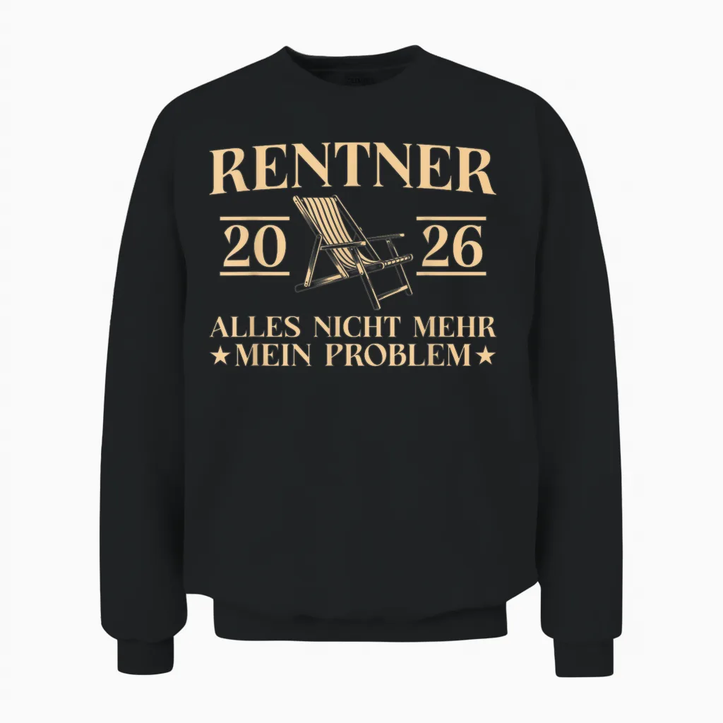 Men's Pensioner 2026 Retirement Deck Chair Retirement Unisex Sweatshirt in Black