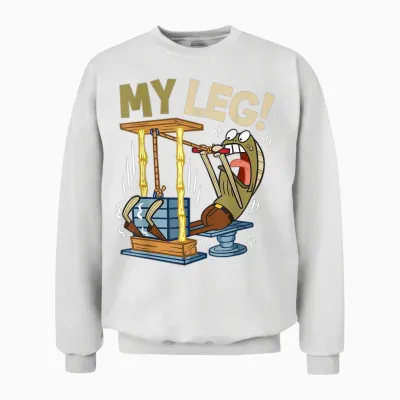 Mademark X Spongebob Squarepants - My Leg Legs Day Weight Lifting Bodybuilding Spongebob Gym Unisex Sweatshirt - White
