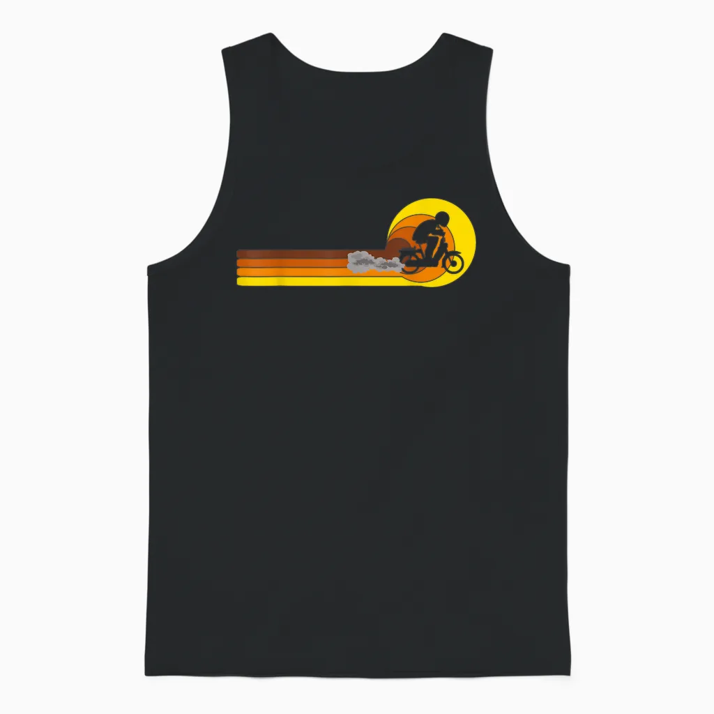 Mofa Mofaroller Moped Mofafahrer Vintage 70er 80er Mofa Unisex Tank Top in Black