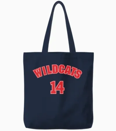 Children's High School Musical Wildcats 14 T-Shirt, White Tote Bags - Navy