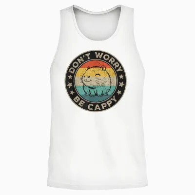 Dont Worry Be Cappy Damen Wasserschwein Herren Capybara Unisex Tank Top - White