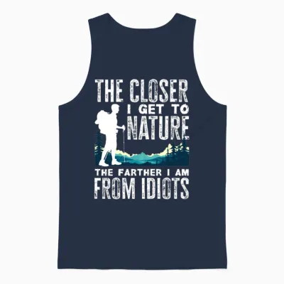 Funny Hiking Hiker Gift Unisex Tank Top - Navy