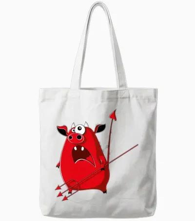 Cartoons-Funny-Imp Tote Bags - White