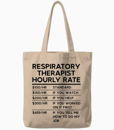 Respiratory Therapist Hourly Rate Tote Bags - Natural