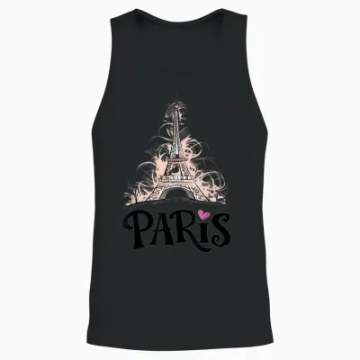Eiffel Tower Paris Holiday France Souvenir Women Girls Unisex Tank Top - Black