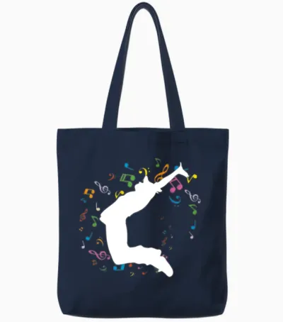 Hip Hop Dancer Tote Bags - Navy