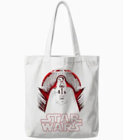 Star Wars Darth Vader Death Star T-Shirt, Black, S Tote Bags - White