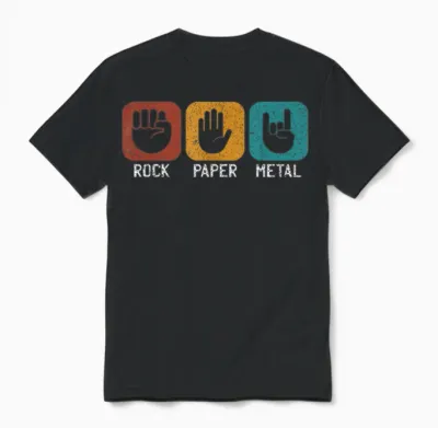 Heavy Metal Music - Rock On Unisex T-Shirt - Black