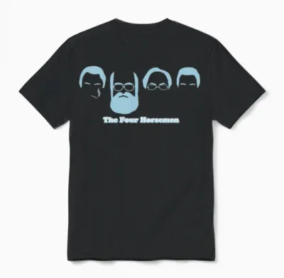 The Four Horsemen Tee Shirt Light Blue Unisex T-Shirt - Black