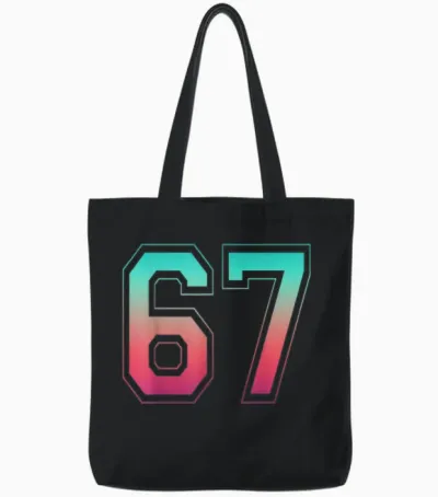67 Meme Funny Six Seven Gen Alpha Trending 6 7 Tote Bags - Black