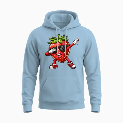 Dabbing Rote Erdbeere | Lustige Rote Beere Mit Erdbeer Unisex Hoodie - Light Blue