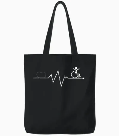 Funny Wheelchair Quote Tote Bags - Black
