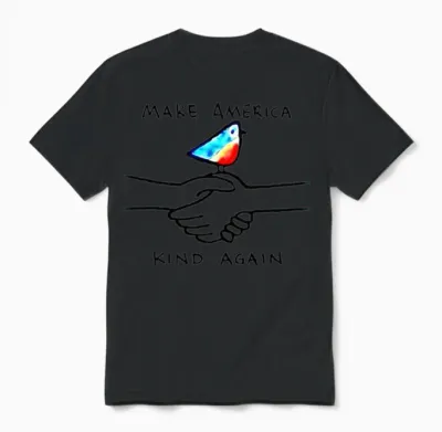 Make America Kind Again Shaking Hands Dove Peace H Unisex T-Shirt - Black