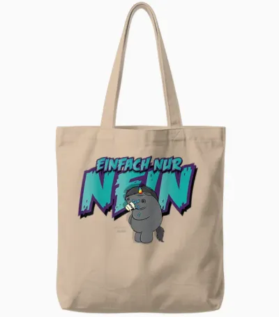 Pummel & Friends - Grummeleinhorn Simply No T-Shirt, Black, S Tote Bags - Natural