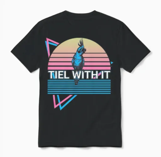 Cockatiel Parrot Retro Unisex T-Shirt - Black