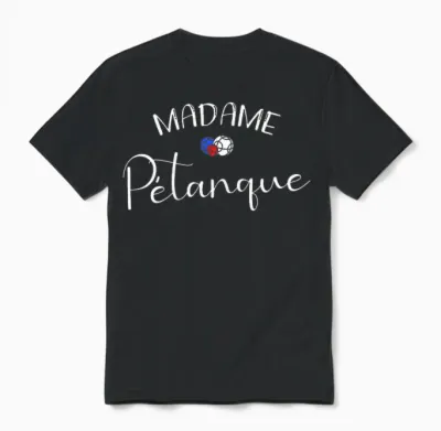 Madame Pétanque 3 Balls French Colour T-Shirt, Black Unisex T-Shirt - Black