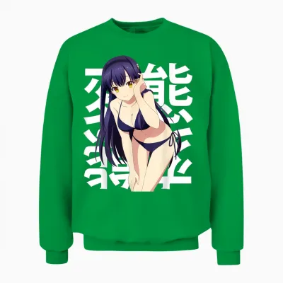 Cosplay Animé Belle Fille Obscène Et Mignonne Kawaii Waifu Otaku Unisex Sweatshirt - Irish Green