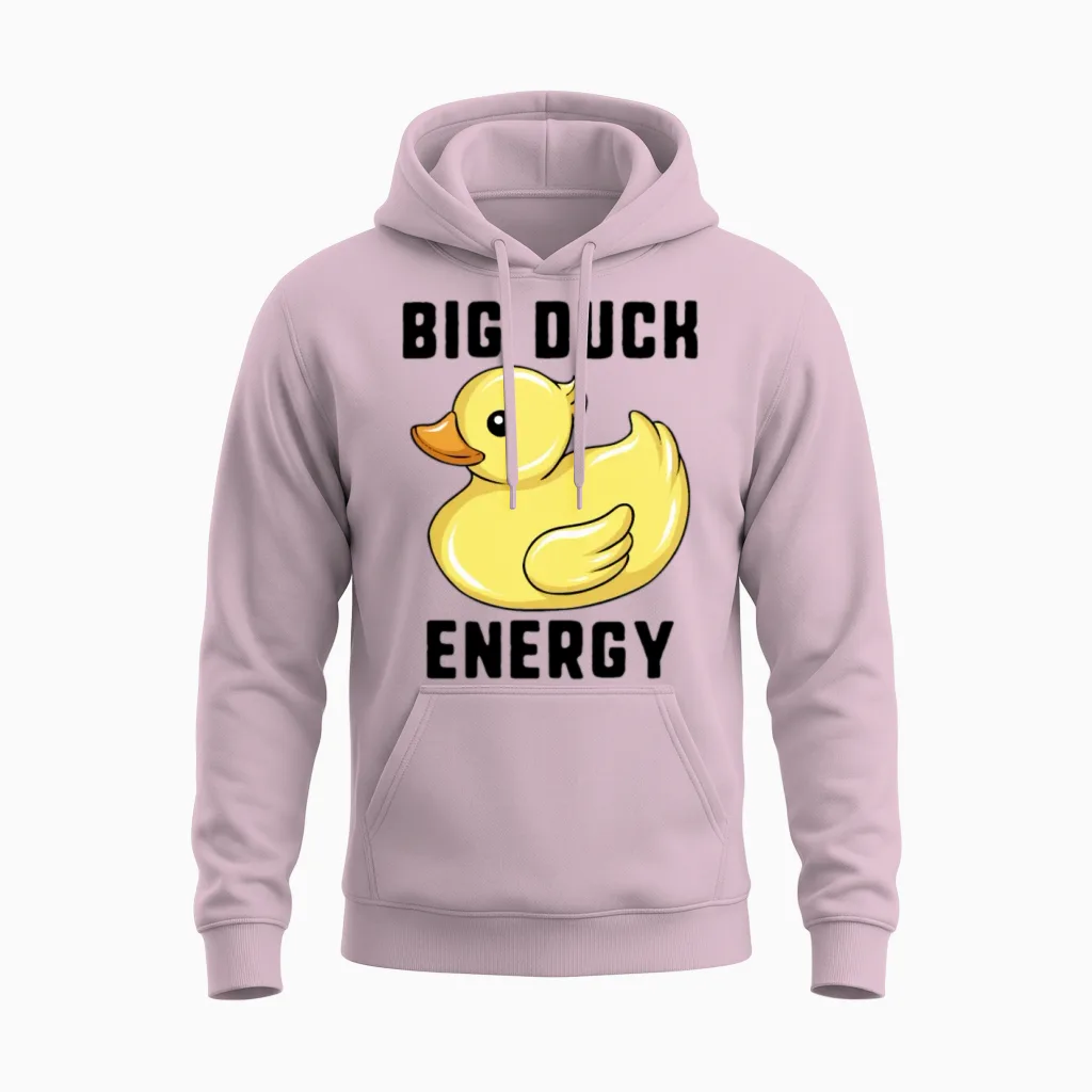 Big Duck Energy Rubber Duckie Funny Duck Hunter Unisex Hoodie in Light Pink