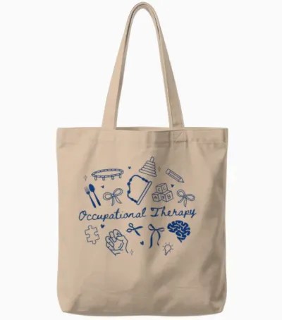 Women Occupational Therapy Doodle Ots Back to School Ota Tote Bags - Natural