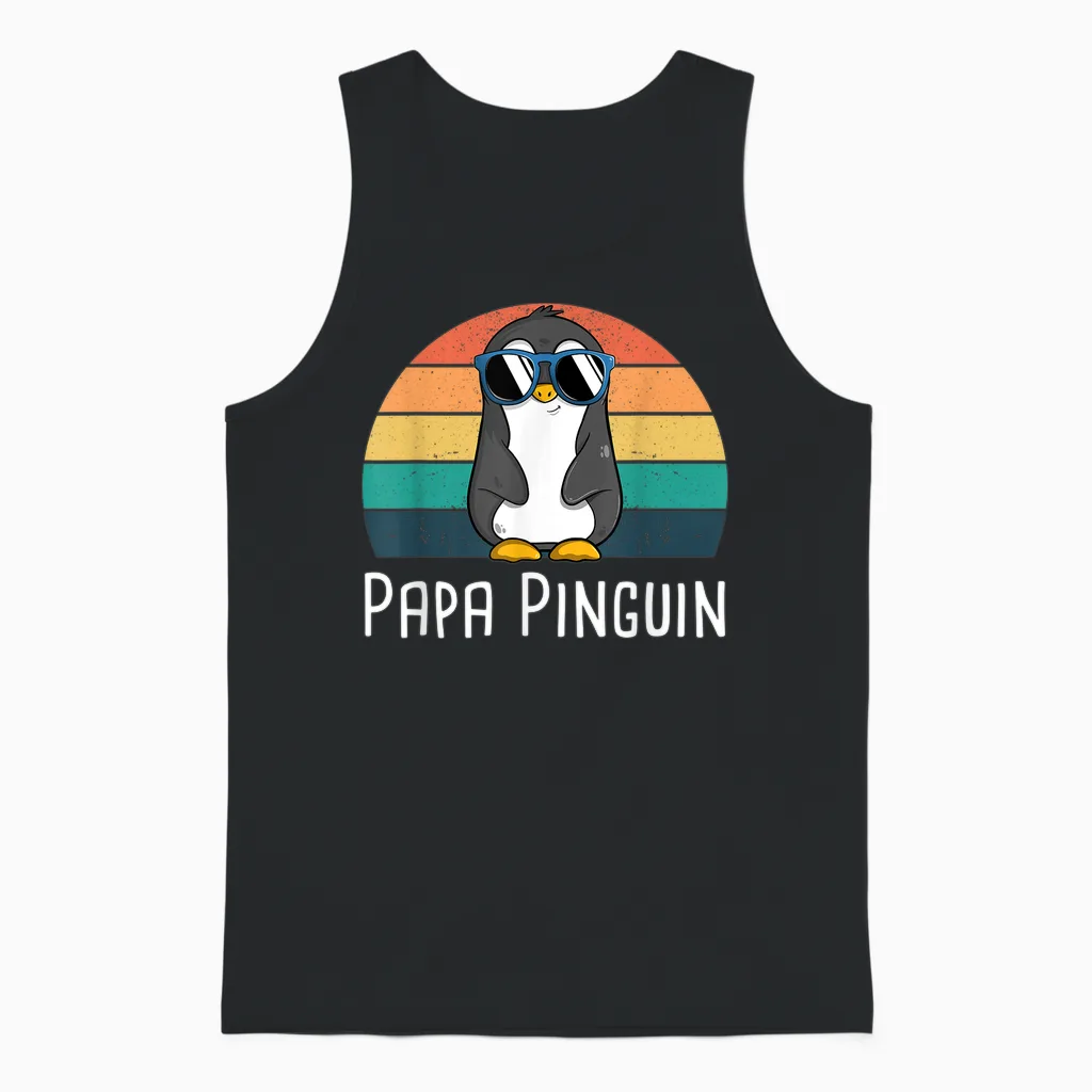 Mens Cool Father Penguin Costume Penguins Grandpa Penguin T-Shirt, Black, S Unisex Tank Top in Black