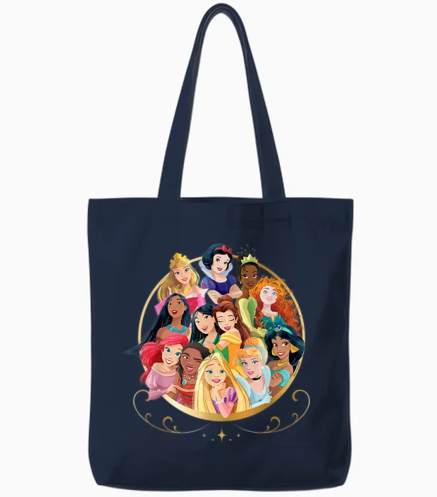 Disney Princess Royal Friends Group Tote Bags in Navy