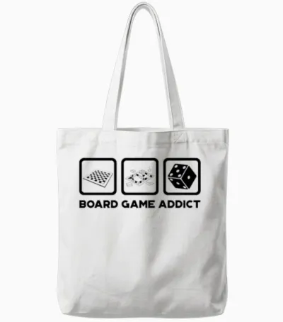 Board Game Addict Gaming Tote Bags - White