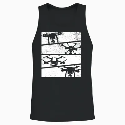 Retro Drone Quadcopter Drone - Retro Drone Unisex Tank Top - Black
