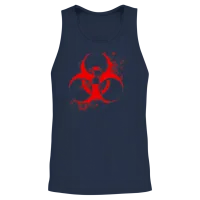 Bloody Biohazard Unisex Tank Top - Navy – 2