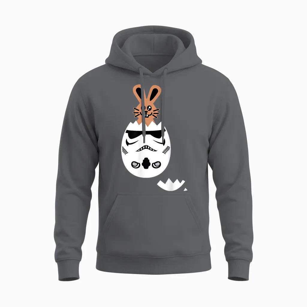 Star Wars Chocolate Bunny and Stormtrooper Easter Egg Funny Unisex Hoodie in Charcoal