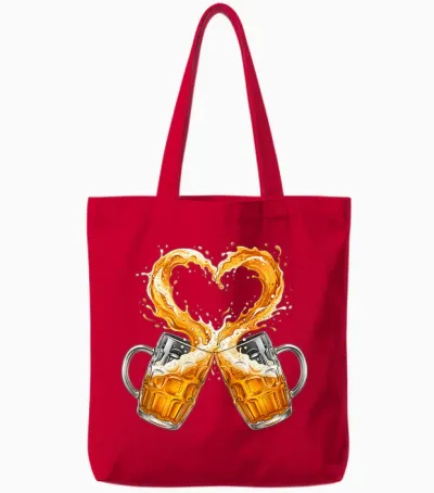 Bier T-Shirt Herren Trachtenshirt Männer Geschenk Bier Sauf Tote Bags - Red