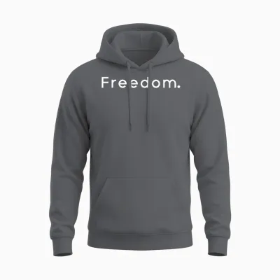 Liberté Minimaliste Design Simple Texte Blanc Unisex Hoodie - Charcoal